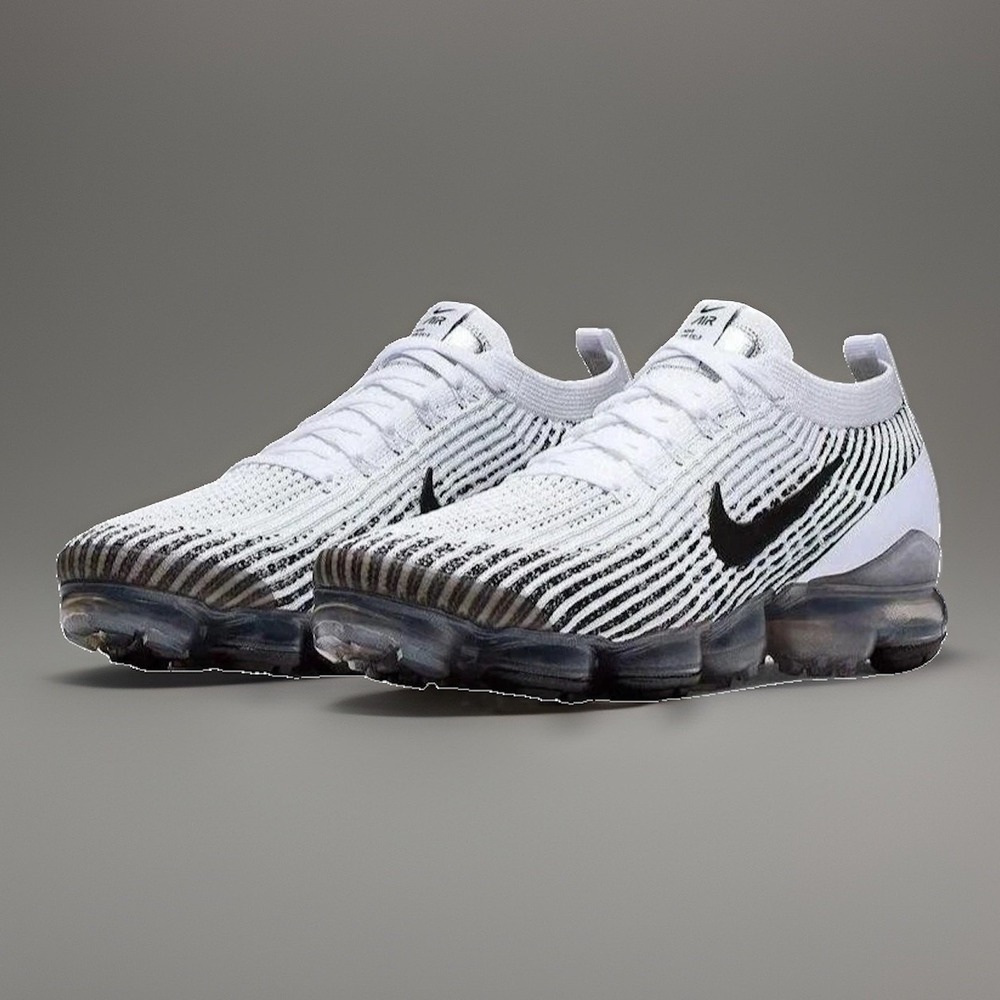 Nike Air VaporMax Flyknit 3 "Zebra" White/Black Men's Sneakers AJ6900-105 10.5